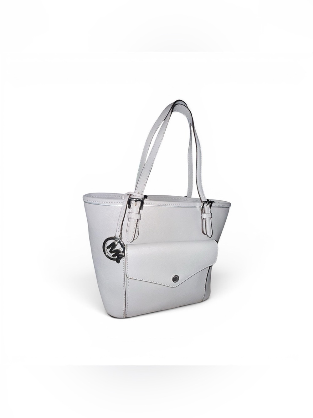 MICHAEL KORS SAFFIANO FRAME TOTE  Handbag – Ash Gray – NWT
